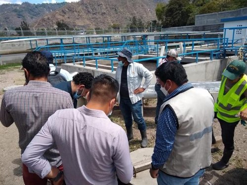 Supervisión avances del mejoramiento al sistema de tratamiento de aguas residuales en Panajachel
