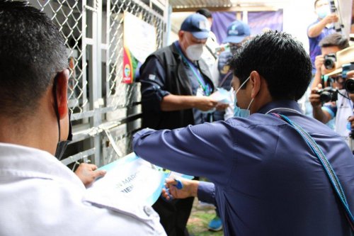 Municipalidad de San Marcos La Laguna junto a la AMSCLAE, MARN y COPRESAM inauguran proyecto de paneles solares en Planta de Tratamiento de Agus Residuales