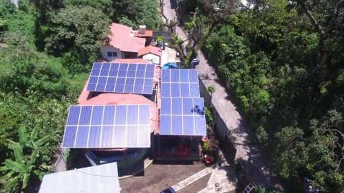 Municipalidad de San Marcos La Laguna junto a la AMSCLAE, MARN y COPRESAM inauguran proyecto de paneles solares en Planta de Tratamiento de Agus Residuales   